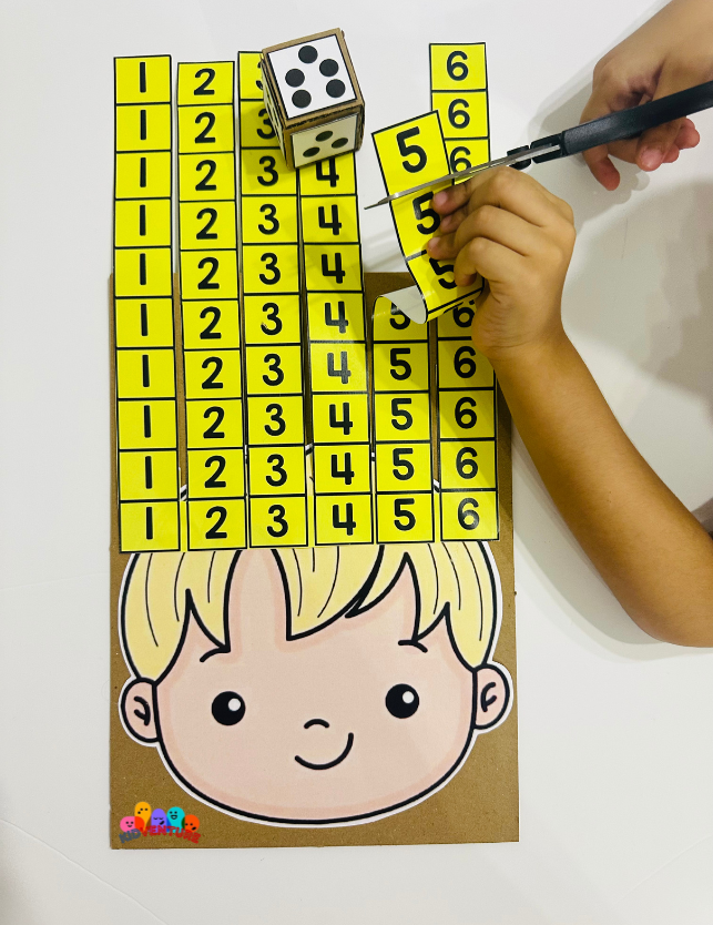 π² Roll & Trim Numbers β Fun Dice & Counting Activity for Kids βοΈ